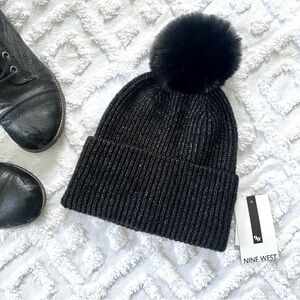 NINE WEST Black Winter Beanie